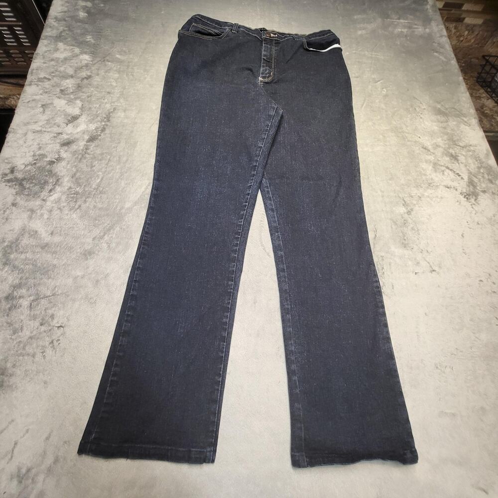 Lee Jeans Womens 14 Long Blue Relaxed Fit Straight 5-Pocket Stretch Denim